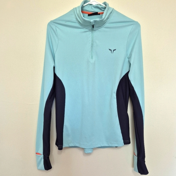 Squatwolf Women’s Aqua Long Sleeve Half-Zip Performance Top – Size M - Picture 2 of 5